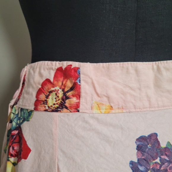 Vintage pink floral circle skirt retro handmade skirt - Picture 7 of 13